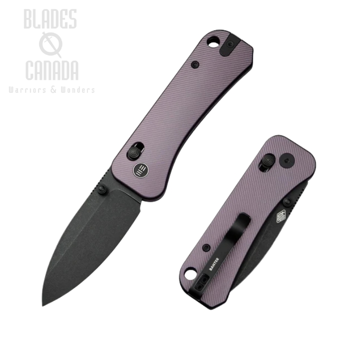 WE Knife Banter 2 Crossbar Lock Folding Knife, CPM S35VN Black, Aluminum Purple, WE23075-2